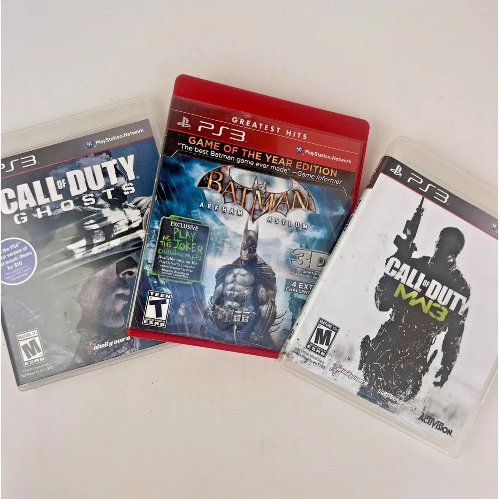 PS3 Game Bundle Batman Arkham Asylum Call of Duty Modern‎ Warfare 3 Ghosts Lot 3
